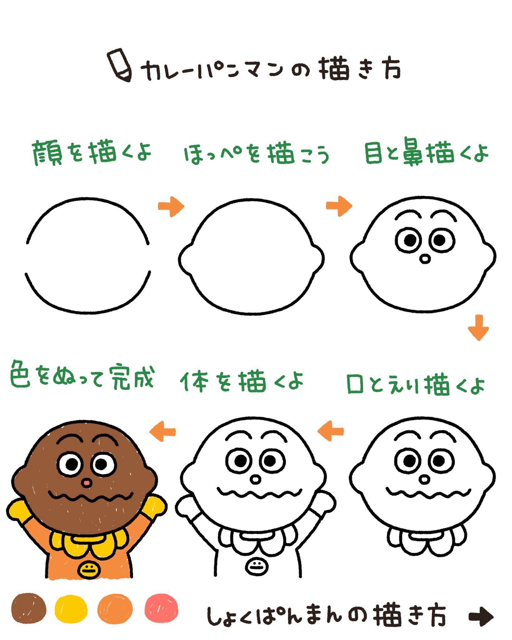 すだたく先生 有名キャラクターの描き方 子供にアンパンマンを描けないあなたへ 簡単に60秒でサッとかける方法を伝授 T Co 2gozebmf5a Twitter