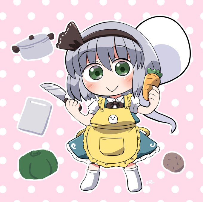 「grey hair yellow apron」 illustration images(Latest)