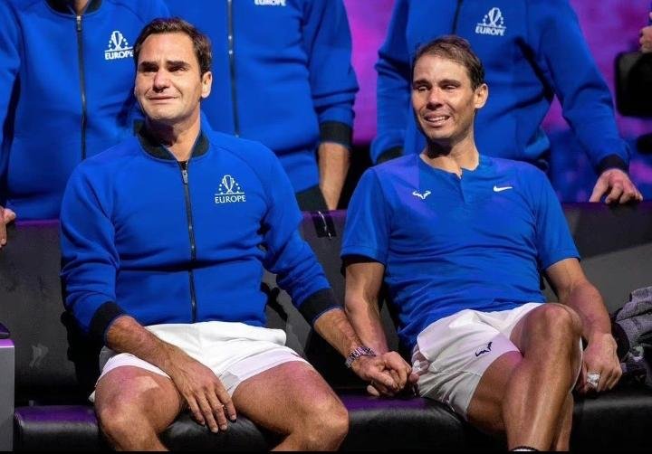 This picture sums up a lot. #Fedal has been the greatest gift in tennis & these emotions just show the respect these guys have for each other. #RogerFederer you have left a big void in tennis that can never be filled & #RafaelNadal thank you for being so honest with your feelings