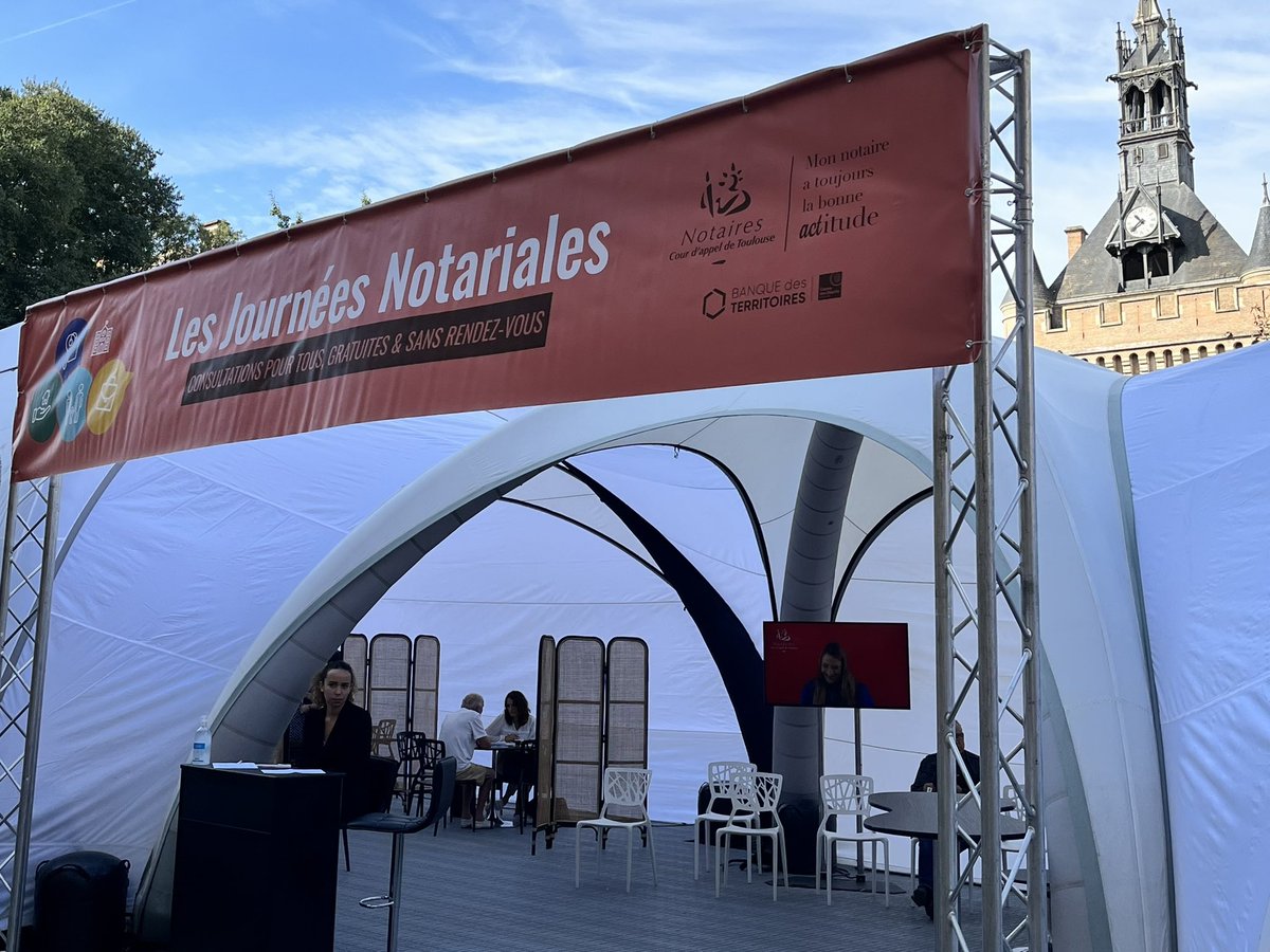 Notaires_Tlse's tweet photo. Les @Notaires_Tlse vous attendent aujourd’hui jusqu’à 18h à Toulouse et Montauban pour des consultations gratuites et sans rdv.
Immobilier, famille, succession… ils répondent à toutes vos questions !
Retrouvez-les à :
- Montauban, Place Pénélope
- Toulouse, Square de Gaulle https://t.co/ef7AtrTdOt