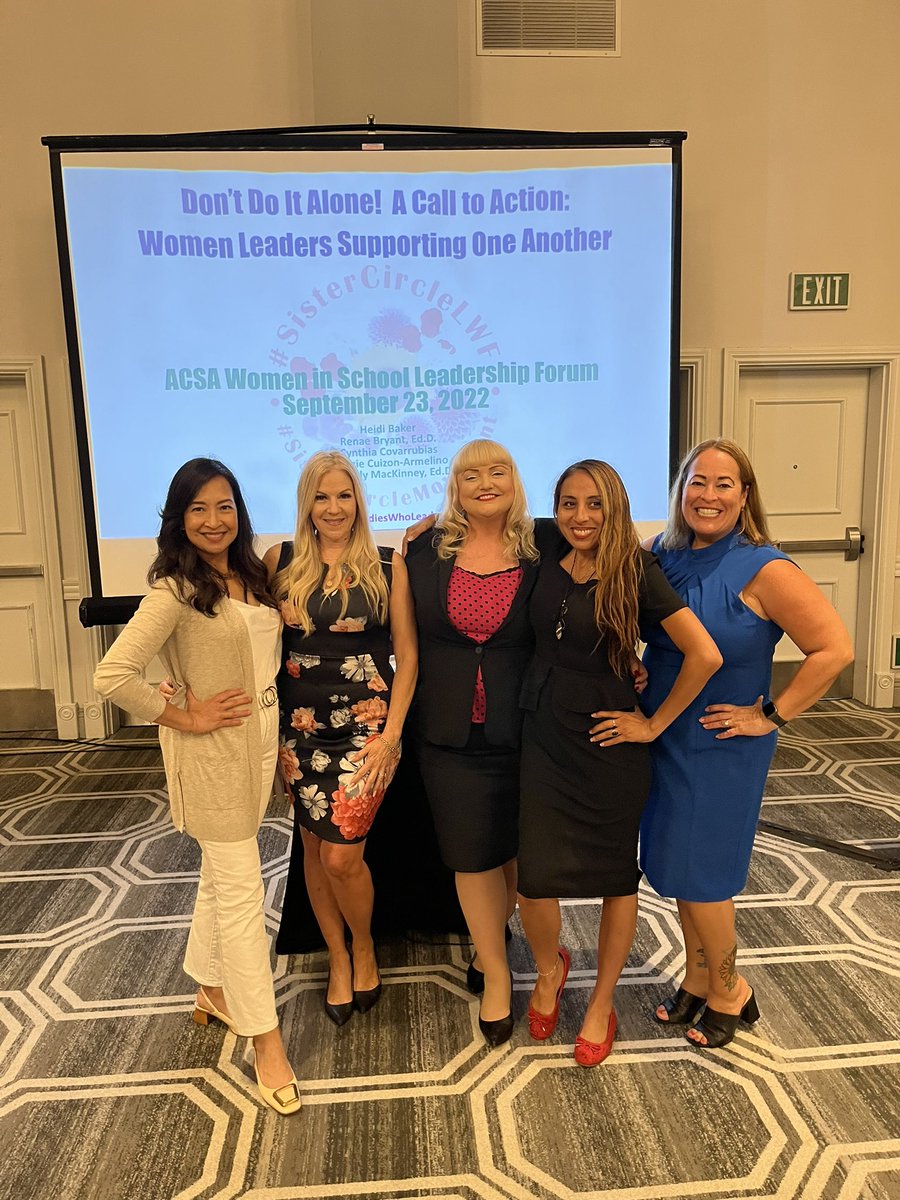 DrRenaeBryant's tweet photo. Honor to present w/ some of my #SisterCircleLWF @ACSA_info Women In School Ldrshp Forum &amp; learn w/ &amp; from these amazing women &amp; women n r session: “Don’t Do It Alone: A Call to Action” @LoriGonzalezEDU @HeidiBaker_Te @margieacsa @DrStacieStanley @kimi_mac #LadiesWhoLead https://t.co/p9wE3PkBdK