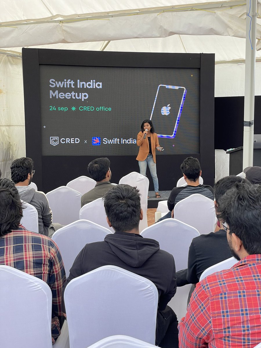 thatisprakhar's tweet photo. Kicking off @swiftindiagroup meetup at @CRED_club terrace. 
#ios #iOS16 https://t.co/mJRqA5wiGx