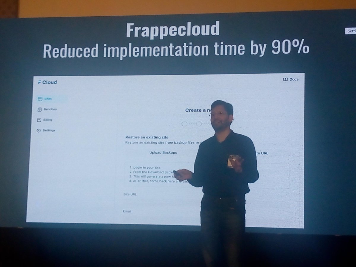 KetanPa74452041's tweet photo. #erpnextconf2022 #hamzahmauzamali speaks very well and inspiring community team !
Amazing story : 18 implement ation done by #standardtouch
#hamzahmauzamali in a month
#solufy #erpnext #frappe #frappetech #erp https://t.co/ufLOGEgUce