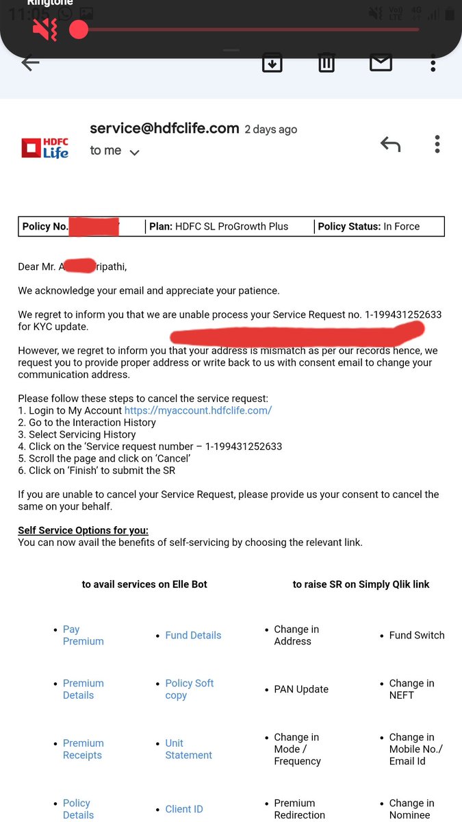 DUDEAnoop's tweet photo. @HDFCLIFE @HDFCBank_Cares 
Service request number – 1-199431252633
i have made request to update the address &amp; dumb query is raised dat document address doesn't match to ur record.
exactly that's why i have requested to update the details
or u guys are committed2 harass
#funny https://t.co/8TiAJffNZO