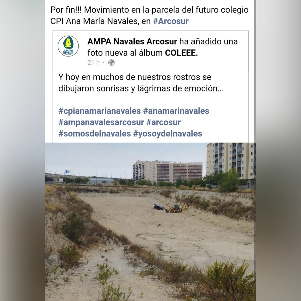 arquerosarcosur's tweet photo. Por fin!!! 23Sept 2022
Movimiento en la parcela del futuro colegio CPI Ana María Navales, en #Arcosur #CpiAnaMaríaNavales
#coleYA #PorFin #CPIArcosur #Zaragoza
@ampanavales @ampaTirachinas @gobaragon @felipefaci @JLambanM
@domingosantabar @isabelcasbas @EstelaFerrergo1 https://t.co/MWhDTqH2vP