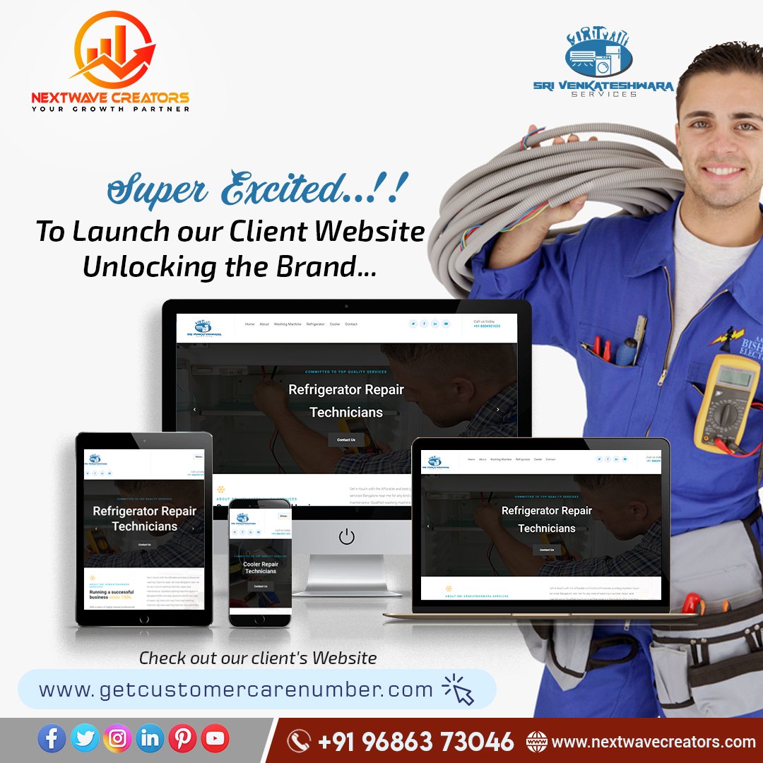 nextwavecreator's tweet image. Another successful #websitelaunched! 👏​

We are super excited to announce that #srivenkateshwaraservices #website has been #launched ⁣Congratulations!!

📱+91 9686373046
#nextwavecreators #happyclient  #clientwebsitelaunched #onemorehappyclient #webdesign #webdesigner