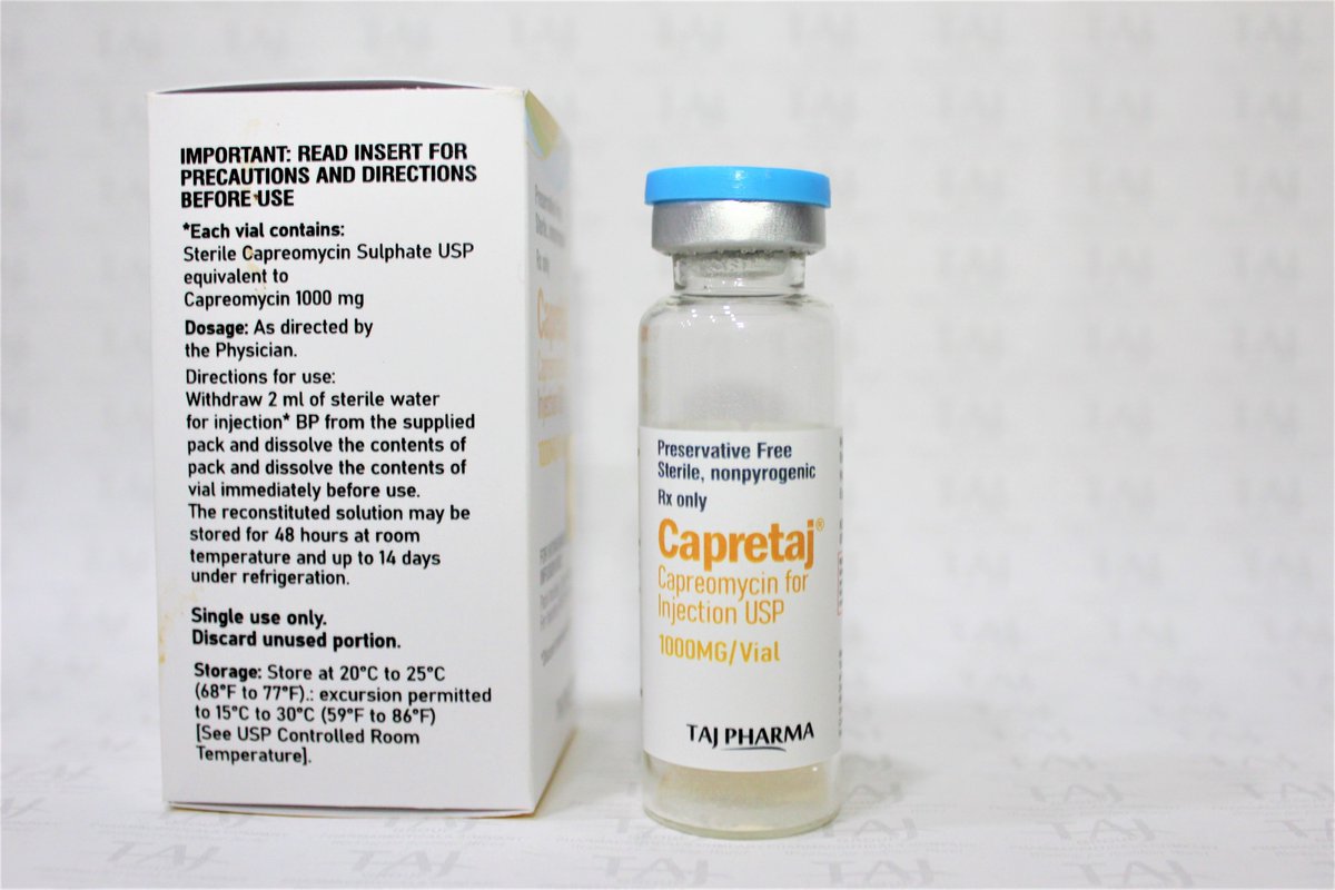 TAJPHARMACEUTI1's tweet photo. #Capreomycin #injection is used together with other medicines to treat tuberculosis (TB) in patients who have received other medicines that did not work well. Capreomycin is an aminoglycoside antibiotic that works by killing bacteria or preventing their growth.
#Capretaj #Generic https://t.co/5mmbpbeQQ8
