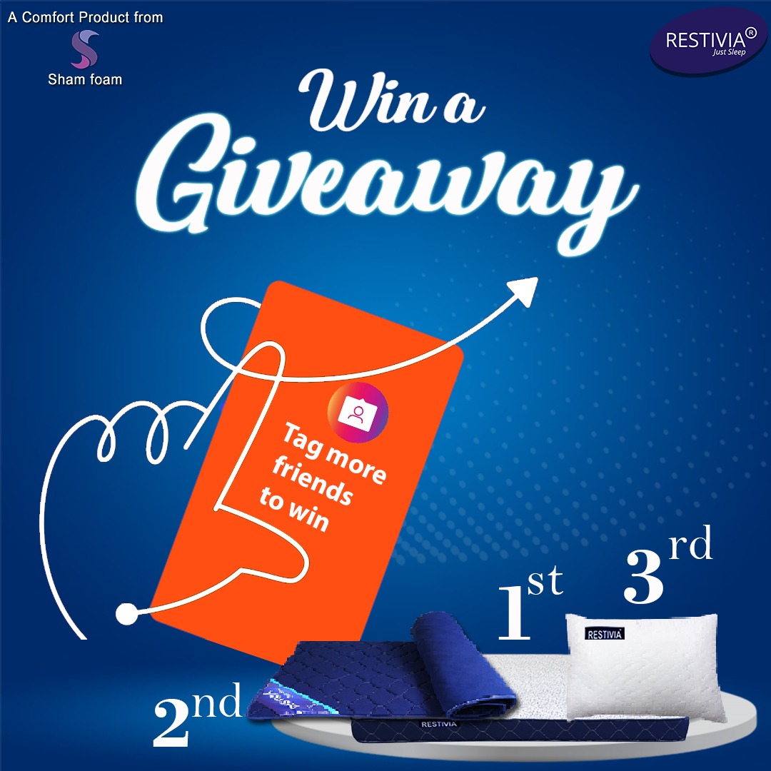 RestiviaM's tweet photo. Win a  giveaway

Tag more friends to win amazing gifts.

#giveaway #participate #giveawayindia #indian #influencerdelhi  #dualcomfortmattress #Restiviamattress #mattress #win #homedecor #decoration #sleepcomfort https://t.co/rvaOCfRrGC