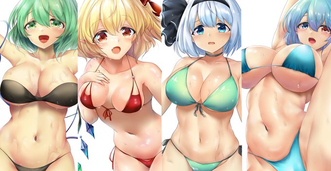 終わっても描き続けます・・
お腹描きたいから。
 #夏が終わりそうだし今年描いた水着絵を貼ろう 