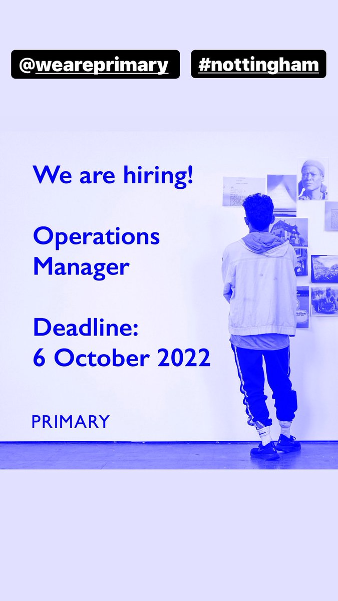 Primary is looking for an Operations Manager DEADLINE: Thursday 6 October, 11PM This is an exciting moment to join the organisation as it moves into a new phase. The role would suit someone with project management experience and a sound knowledge of all aspects of management