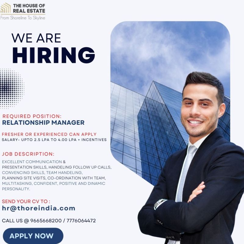 Hi Everyone!
We are hiring for the post of 'Relationship Manager'
.
#thehouseofrealestate #realestategoals #realestate #salesandmarekting #sales #relationshipmanager #salescareer #salesexecutivejobs #hiring #team #sales #jobopenings #jobs #punejobs #salesjobs