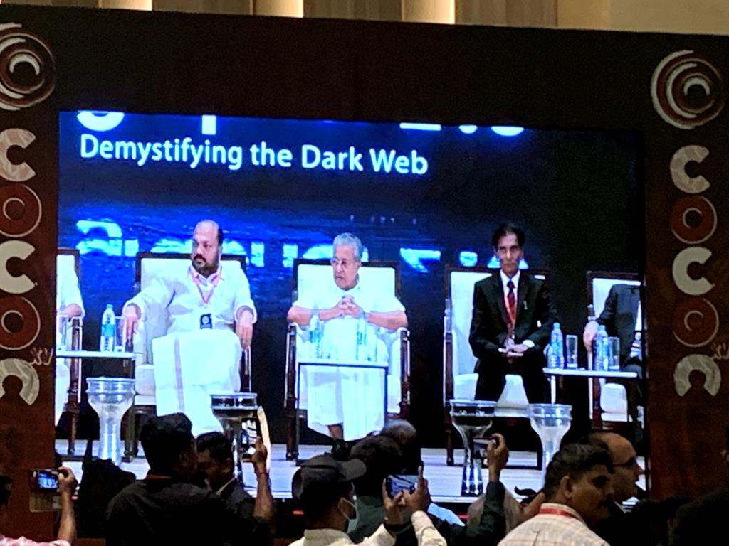 tg_womensafety's tweet photo. WSW, #TelanganaPolice is proud to partcipate in the"COCON XV International Hacking &amp; Cyber Security Conference, #Kerala. Continuing the policy of Zero tolerance towards Child pornography &amp; crimes against Children. 
P Hareesh SI, J Ravali SI, M Madhu HC @TheKeralaPolice
#cocon2022 https://t.co/iRa2DubbWN