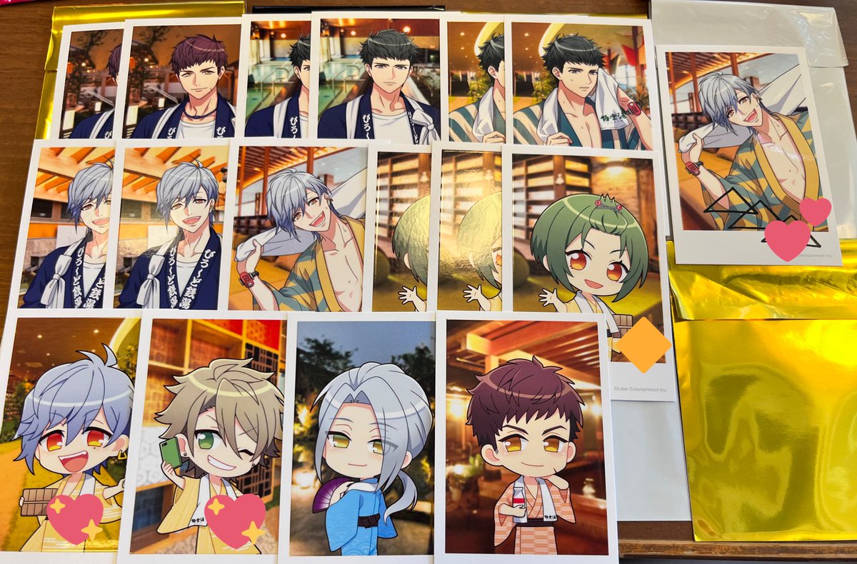 k_tsukiiiiibarh's tweet photo. 【交換】A3! 極楽湯 吹田店 大阪 トレーディングポラショット 極楽湯

譲▶︎等身…三角.臣.丞
SD…幸.三角.一成.臣.東

求▶等身…シトロン(浴衣＞＞法被)
SD…至.シトロン.ガイ

現在、吹田店に居ます。
手渡しor郵送.郵送は紙類2～
💖は至と交換.or🔸含む譲渡
💕は同種シトロンorコースター/至 https://t.co/II4TNXytCt