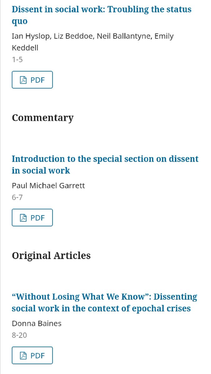 Dissent in social work.

Dissent IS social work.

Catch my and <a href="/nickinoxford/">Nick</a>'s article among this brilliant collection for <a href="/AotearoaJ/">Aotearoa New Zealand Social Work Journal</a>'s dissent special edition.
anzswjournal.nz/anzsw/index
