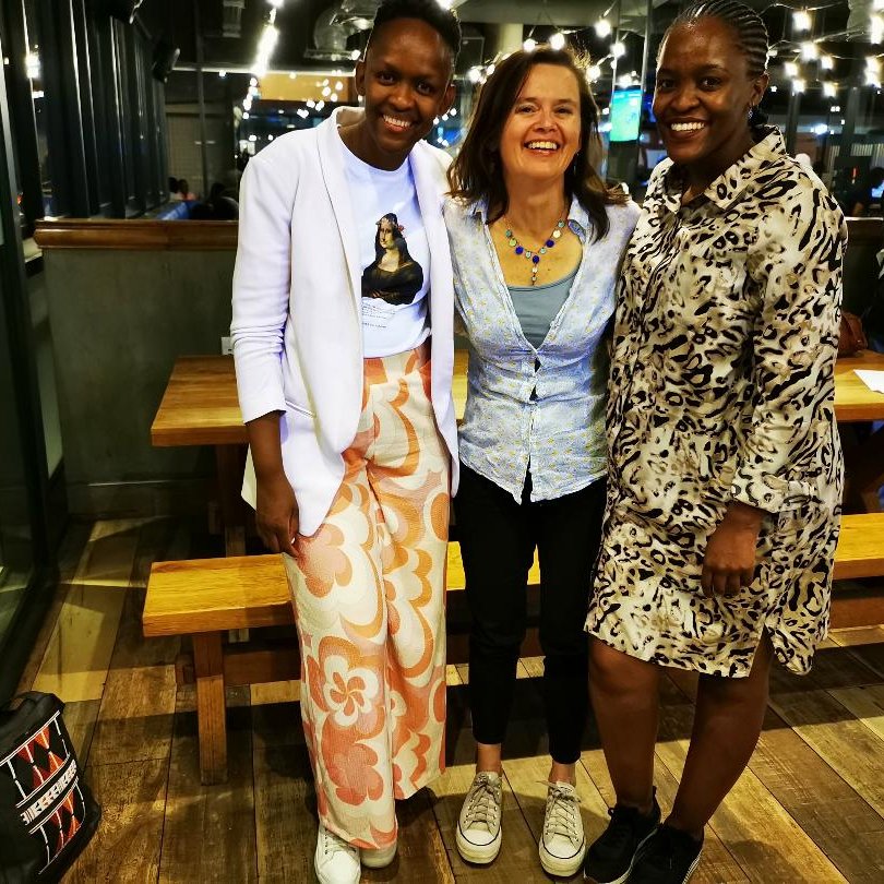jeanmcneilwrite's tweet photo. With @GabsBookFest @uealdc's  Int'l Chair of Creative Writing Africa Year project ends. @uniofeastanglia is proud to have partnered with 5 organisations across 5 countries. More to come - stay tuned for publications. Meanwhile🙏 @kfphele and @ke_phele here in Gaborone. #GBF22 https://t.co/n97gAJDozX