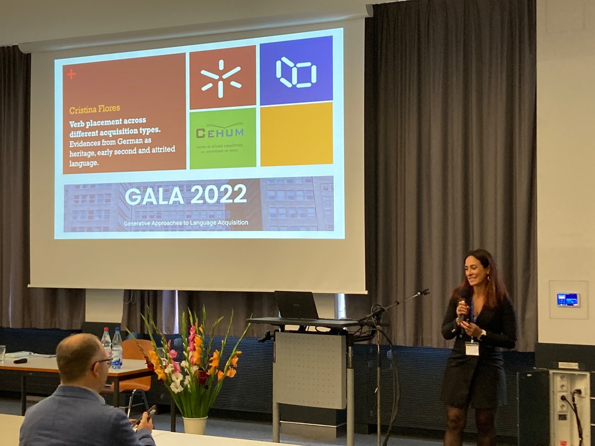 Plenary speaker Cristina Flores dazzled us all with findings from several studies on the longevity of verb placement constraints in various German-speaking populations at #gala15ffm. Thank you all for your helpful questions and comments!