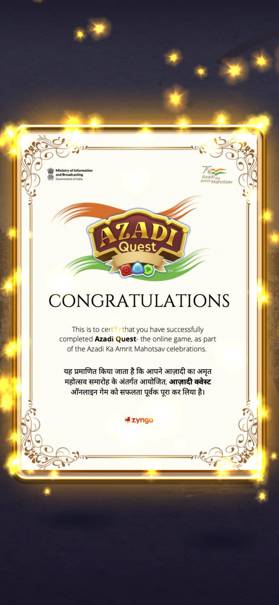 test Twitter Media - Celebrating 75 Years of Independence with Azadi Quest Match3 Puzzle Game. Download & learn about India's freedom struggles through a fun & exciting journey! #azadikaamritmahotsav #independenceday #azadiquest #india75 #zynga https://t.co/L2MbKyJ8Fb
@MIB_India @narendramodi https://t.co/IAYsFs9L1g