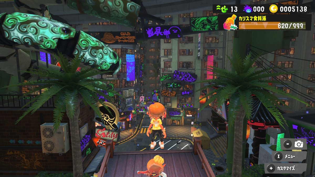 drawoca's tweet image. 例のバグですりみ連合のところ来たけど頭上に足場判定ある #スプラトゥーン3 #Splatoon3 #NintendoSwitch