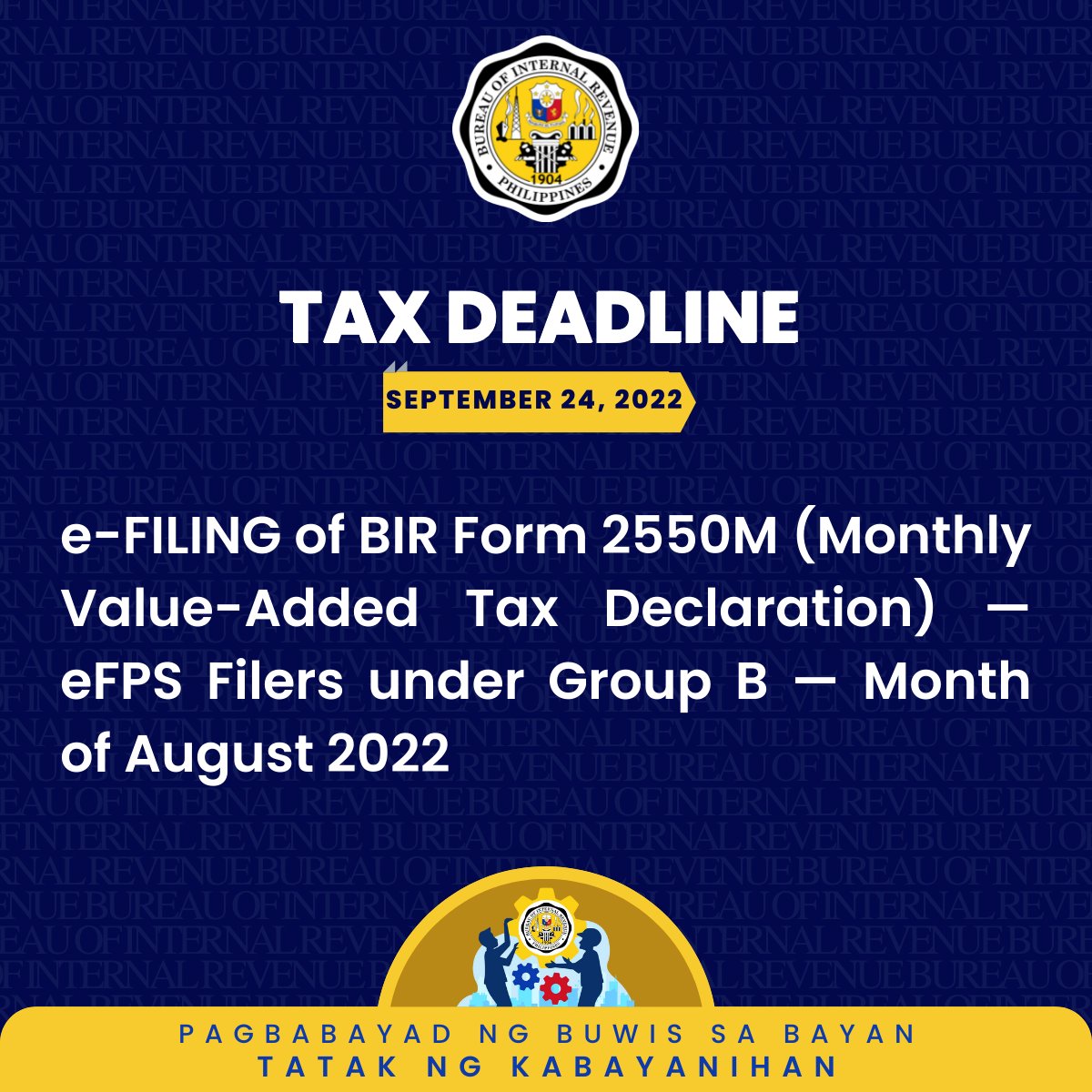 Birgovph on twitter 24sep efil 2550m efps filers under group b