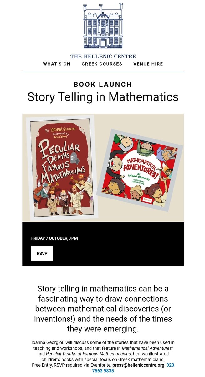 Join me on Friday 7th October for a book launch event 7pm at the Hellenic Centre in Marylebone. Reg in comments
#event #invitation #storytelling #booklaunch #mathematics #mathsteacher #maths #mathsisfun #stories #matheducation #historyofmaths #author #illustrated <a href="/asuka_young/">Asuka Anime Art</a>