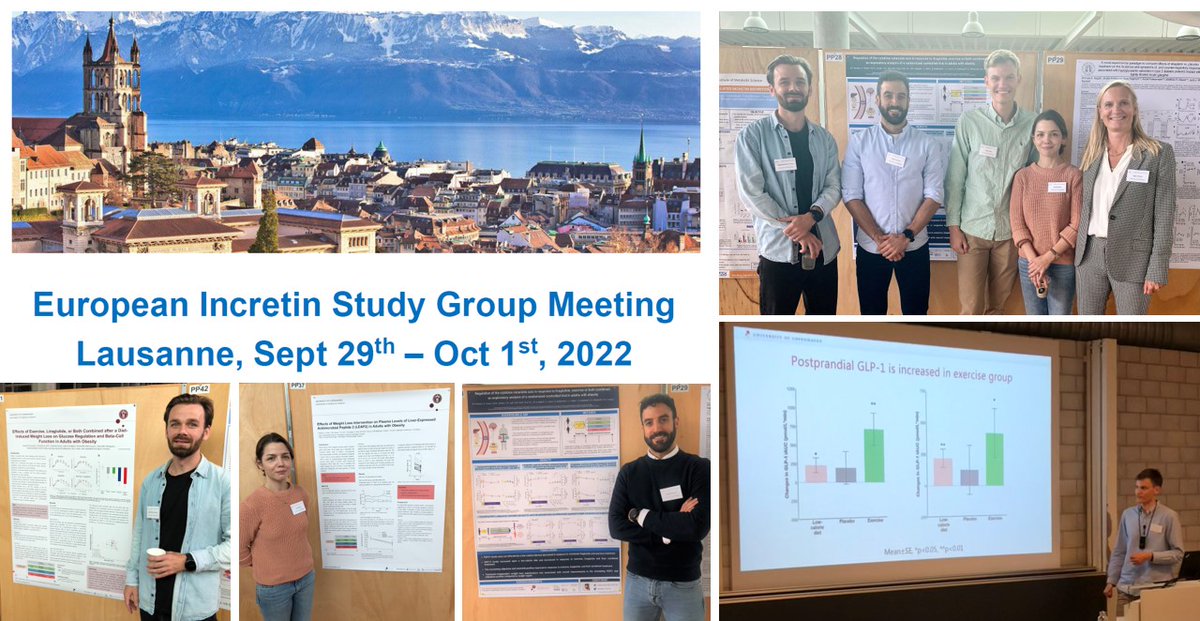 Clinical Translational Metabolism | UCPH (@ctmetabucph) on Twitter photo We had a great time at the #EISG2022 in Lausanne.
Enjoyed presenting some of our new data while gaining insight into the latest research on incretin hormones and their role in the pathogenesis and treatment of metabolic diseases.
<a href="/STorekov/">Signe S Torekov</a> <a href="/Matteo_Fiorenza/">Matteo Fiorenza</a> <a href="/SBKJensen/">Simon Jensen</a> <a href="/HoltJoachim/">Joachim Holt</a> We had a great time at the #EISG2022 in Lausanne.
Enjoyed presenting some of our new data while gaining insight into the latest research on incretin hormones and their role in the pathogenesis and treatment of metabolic diseases.
<a href="/STorekov/">Signe S Torekov</a> <a href="/Matteo_Fiorenza/">Matteo Fiorenza</a> <a href="/SBKJensen/">Simon Jensen</a> <a href="/HoltJoachim/">Joachim Holt</a>