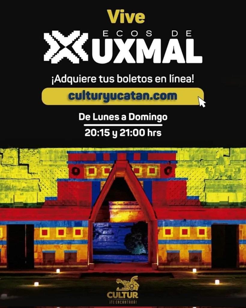 GobYucatan's tweet photo. Te invitamos a vivir uno de los más hermosos recorridos por la historia y tradición de #Yucatán, #EcosDeUxmal. Una manera diferente de disfrutar una de las zonas arqueológicas más hermosas de #México.
Adquiere tus boletos a través de la página 👉: https://t.co/04TxRIQa0F https://t.co/8i0RXhgNon