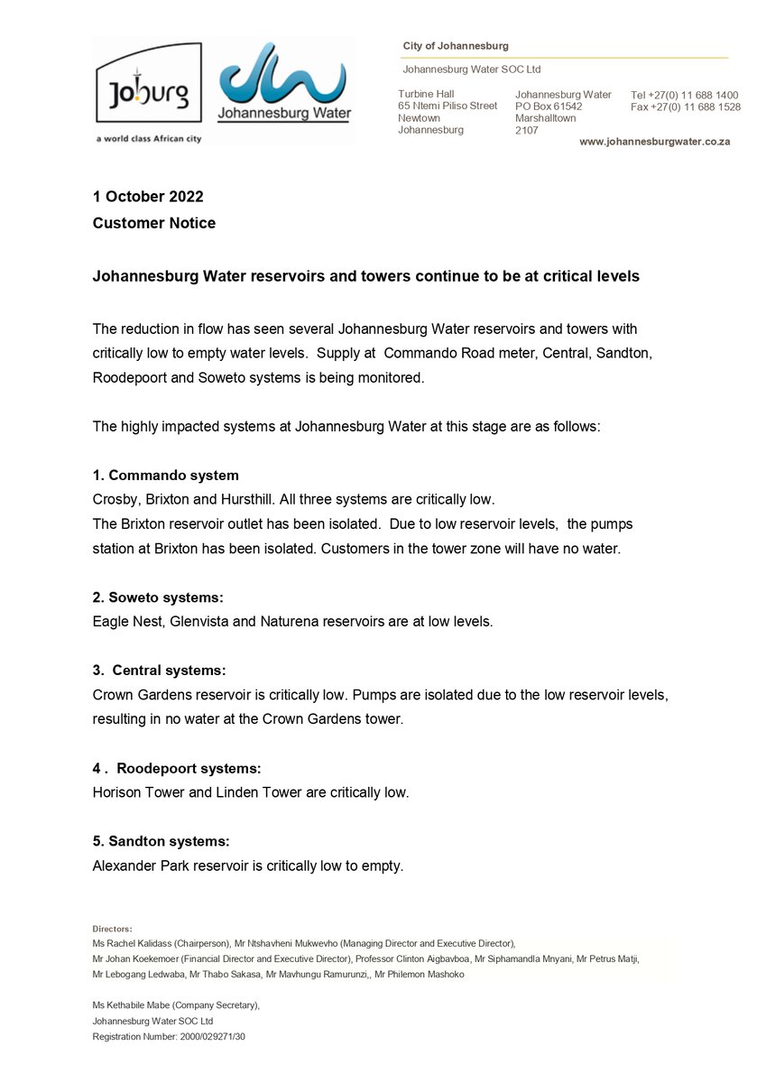 Johannesburg Water tweet media