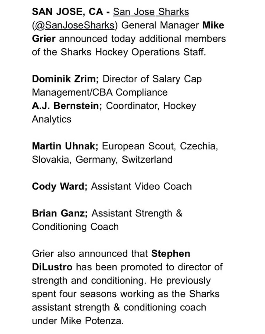 Dominik Zrim, one of the brains behind @CapFriendly, and formerly of the #Blackhawks has now joined the #sjsharks.