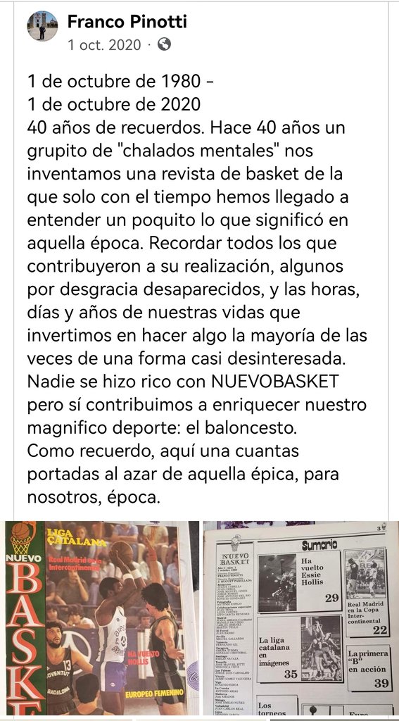 DeporteVintage's tweet photo. 42 años ya del comienzo de una maravillosa aventura editorial al mando de don #FrancoPinotti 42 años de una Revista que forma parte de los Anales del Baloncesto Español #NB https://t.co/Es70x7pJQq