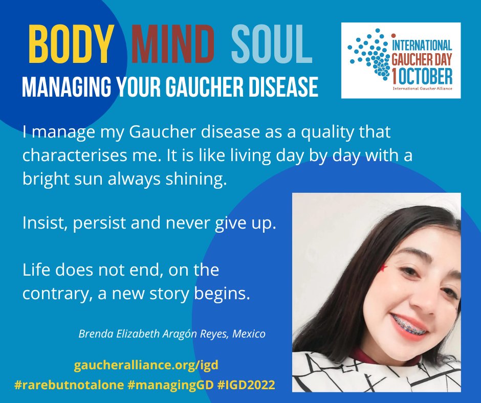 IGAgaucher's tweet photo. Brenda Elizabeth Aragón Reyes, a young Gaucher patient from Mexico, shares her thoughts on life with this ultra-rare disease.
#IGD2022 #managinggd #rarebutnotalone https://t.co/2zCzPsTYYF