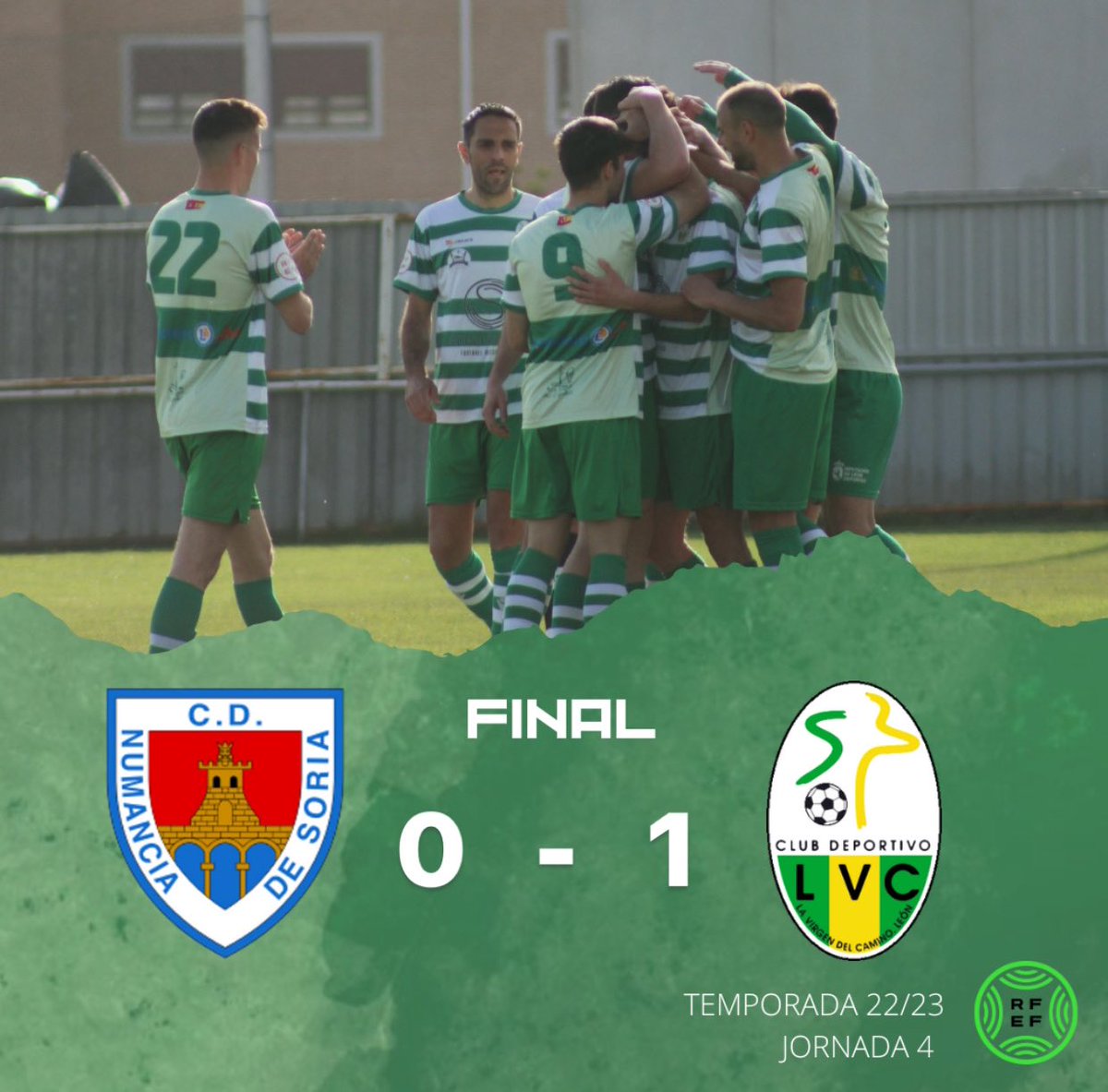⏱️ 𝗙𝗜𝗡𝗔𝗟 del encuentro en Soria. 

<a href="/cdnumancia/">CD Numancia</a> “B” // 0️⃣ 
<a href="/cdlavirgen/">CD Virgen del Camino</a> // 1️⃣ 

#VamosVerdes💚🤍 | #JuntosHacemosElCamino | 
#NumanciaBLaVirgen