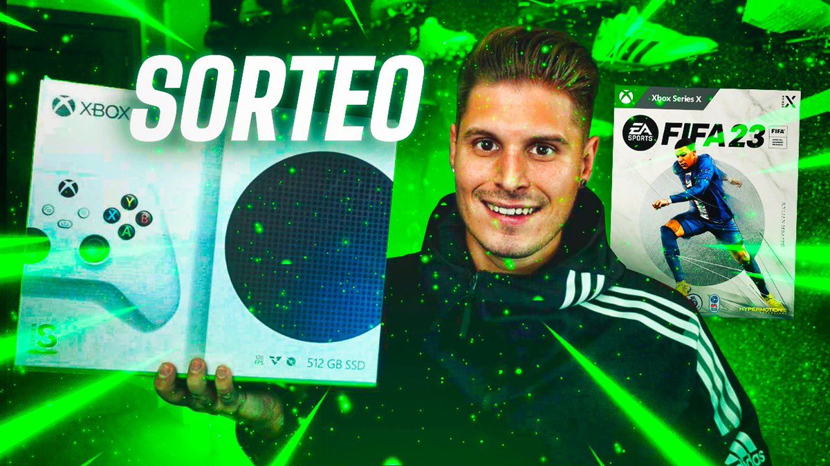 Cacho01 (@cachoo01) on Twitter photo 🚨ATENCIÓN!!🚨
Gracias a <a href="/Xbox_Spain/">Xbox España</a> y #ScoreMoreWithXbox podéis ganar este pack increíble de XBOX Series S + FIFA 23!
Requisitos para participar:
- Sigueme en Twitter
- Sigue a <a href="/Xbox_Spain/">Xbox España</a>
- RT
- Nombra un amigo con el que te gustaría enfrentarte en Fifa 23
Suerte!🍀 🚨ATENCIÓN!!🚨
Gracias a <a href="/Xbox_Spain/">Xbox España</a> y #ScoreMoreWithXbox podéis ganar este pack increíble de XBOX Series S + FIFA 23!
Requisitos para participar:
- Sigueme en Twitter
- Sigue a <a href="/Xbox_Spain/">Xbox España</a>
- RT
- Nombra un amigo con el que te gustaría enfrentarte en Fifa 23
Suerte!🍀