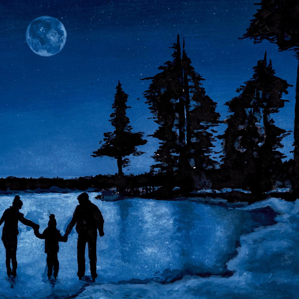So humbled by the response to release of our first <a href="/Interstellart2/">Interstellart</a> Xmas design last night hoping the love continues with this years second design .A family out walking /skating on a crisp and cold winters evening . All designs will be available in cards / ornaments and coasters.