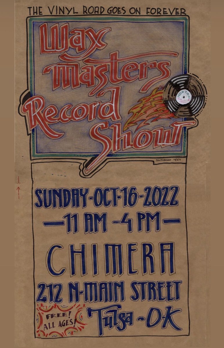 RECORD SHOW • Sunday OCT 16 • <a href="/ChimeraTulsa/">Chimera</a> • TULSA, OK • 11am-4pm • Free / All Ages • Regional vendors with lots of uncirculated inventory