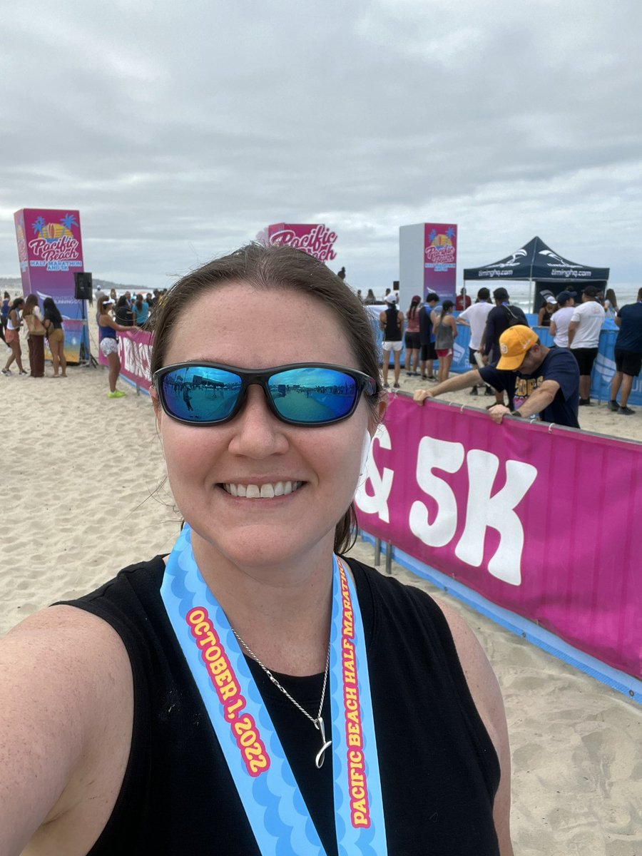 jweaves32's tweet photo. Occasionally you forget you signed up for a half marathon until a few weeks before and then have no time to train. Decided to do it anyway, and it wasn’t pretty, but I still crossed the finish line! #PBHalfMarathon #SDRunning https://t.co/6LikgRjjJV