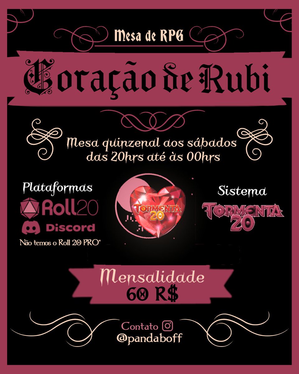 pandaboff's tweet photo. #MesadeRPG #Tormenta20 #CoraçãodeRubi #RPG https://t.co/urAnRCxFgR