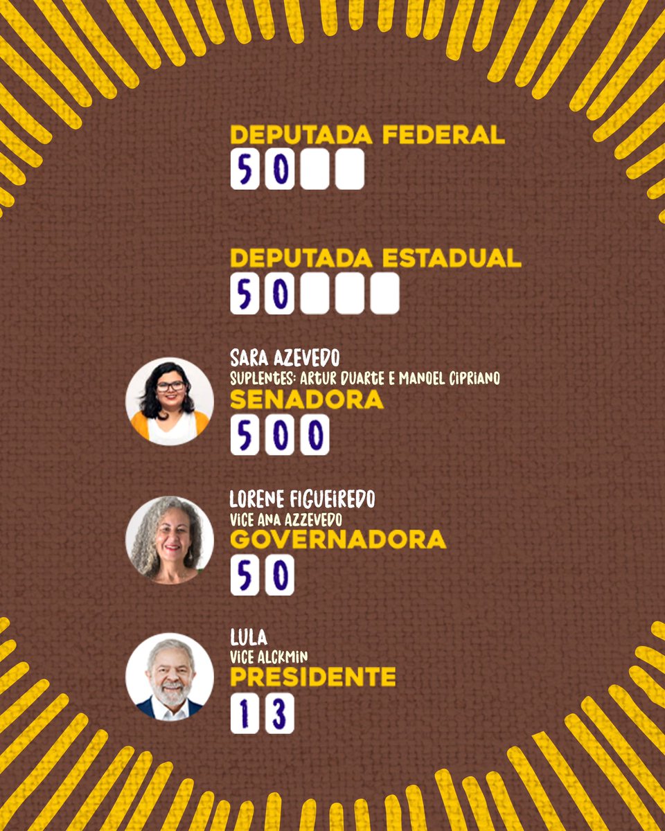 Lorene_Psol's tweet photo. Colinha passando na sua linha do tempo 👀

Pra não esquecer da nossa missão de eleger Lula 1️⃣3️⃣ no primeiro turno; votar Lorene 5️⃣0️⃣ aqui para garantir o segundo turno e eleger uma bancada do PSOL 50 pra fazer a diferença! ☀️

#Lorene50 #lulapresidente #votepsol https://t.co/iQ9pkxixhf