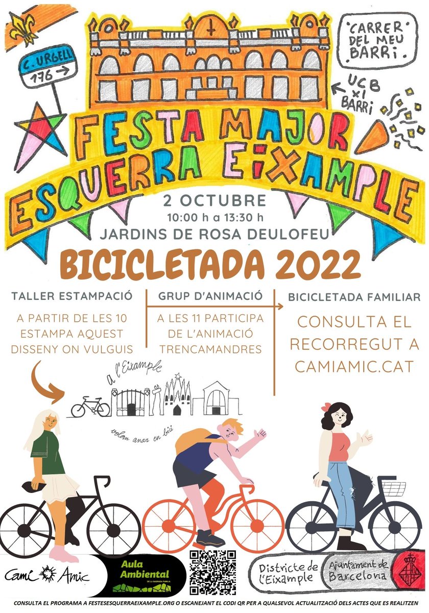 Bcn_Eixample's tweet photo. Prepara la bici!🚲👨👦👦 #Demà bicicletada familiar amb sortida als Jardins de Rosa Deulofeu.📌A partir 10 h
@camiamic @AulaAmbiental #FMEsquerra
🔗https://t.co/V8skJ5inc7 https://t.co/jwxC9sO2il