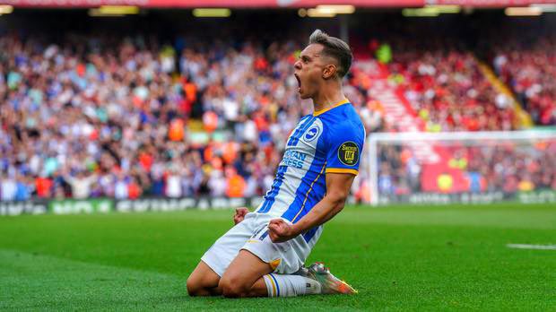 BHAJacob's tweet photo. Leandro Trossard is the first non Liverpool player to score a hatrick at Anfield in the premier league since Andrei Arshavin scored 4 at Anfield for Arsenal in 2009! BIG GAME PLAYER! 👏💙 #bhafc https://t.co/Jn4tExuDBC