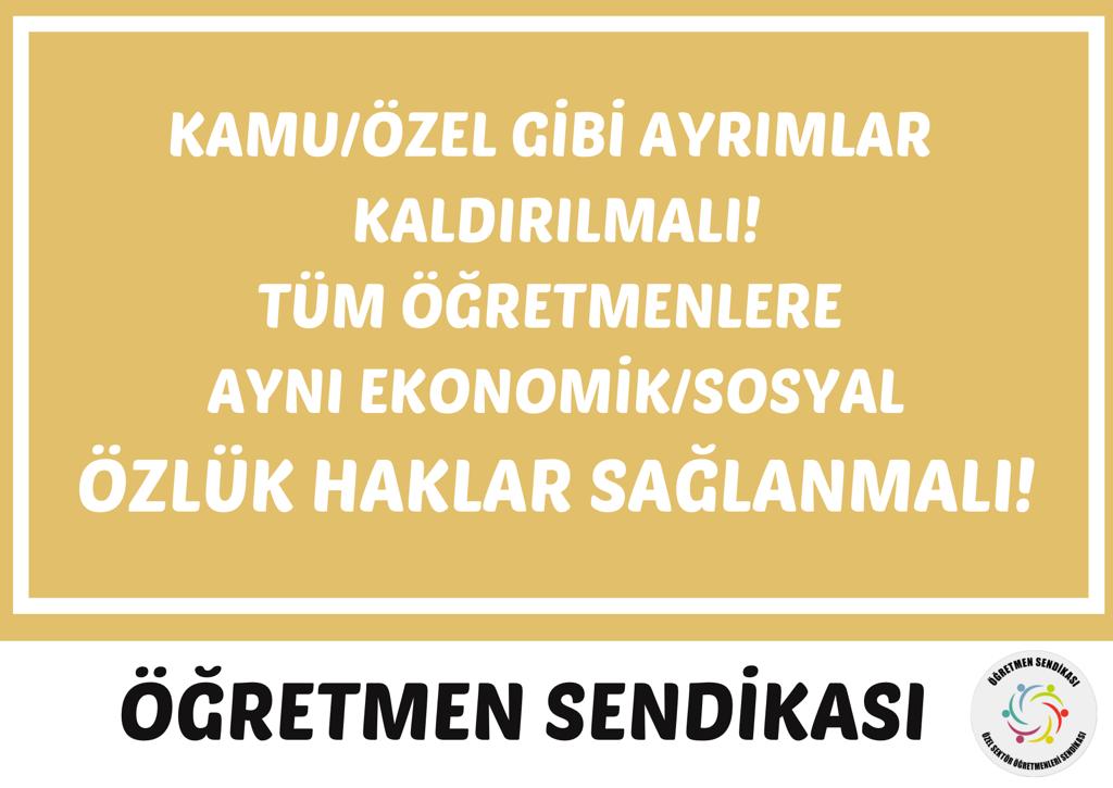 Biz yazmaktan bıkmadık elbet duyulacak bu ses ..
#ÖzelRehabilitasyonÖğretmeni
#tabanmaaşhakkımız 
<a href="/ogretmensendika/">Özel Sektör Öğretmenleri Sendikası</a>