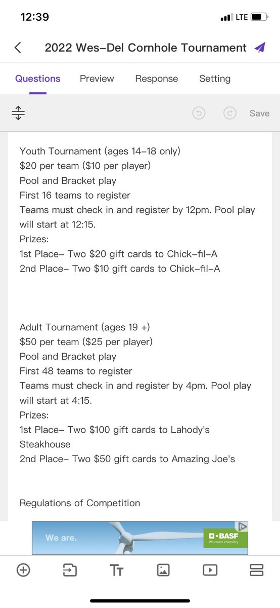 Update on the cornhole tournament