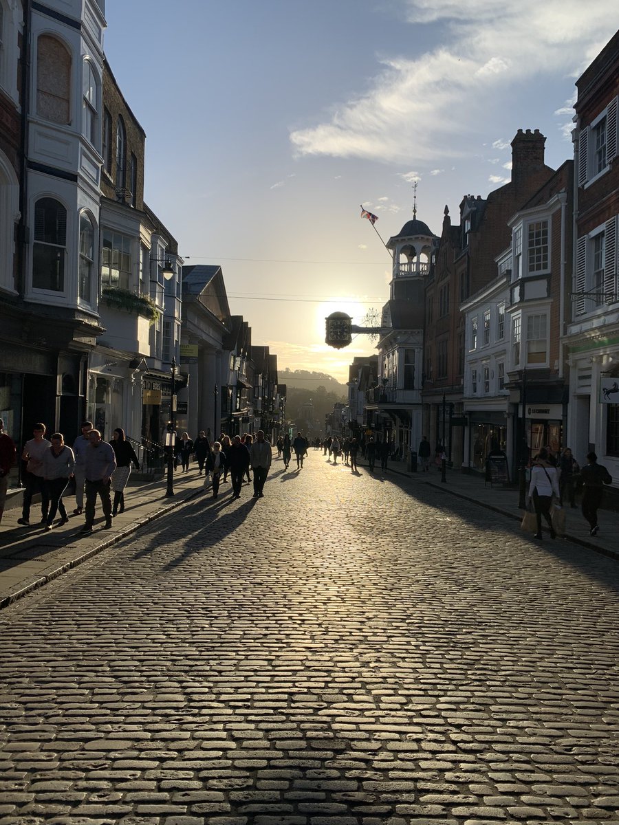 Late afternoon Autumn sun on #Guildford high street.