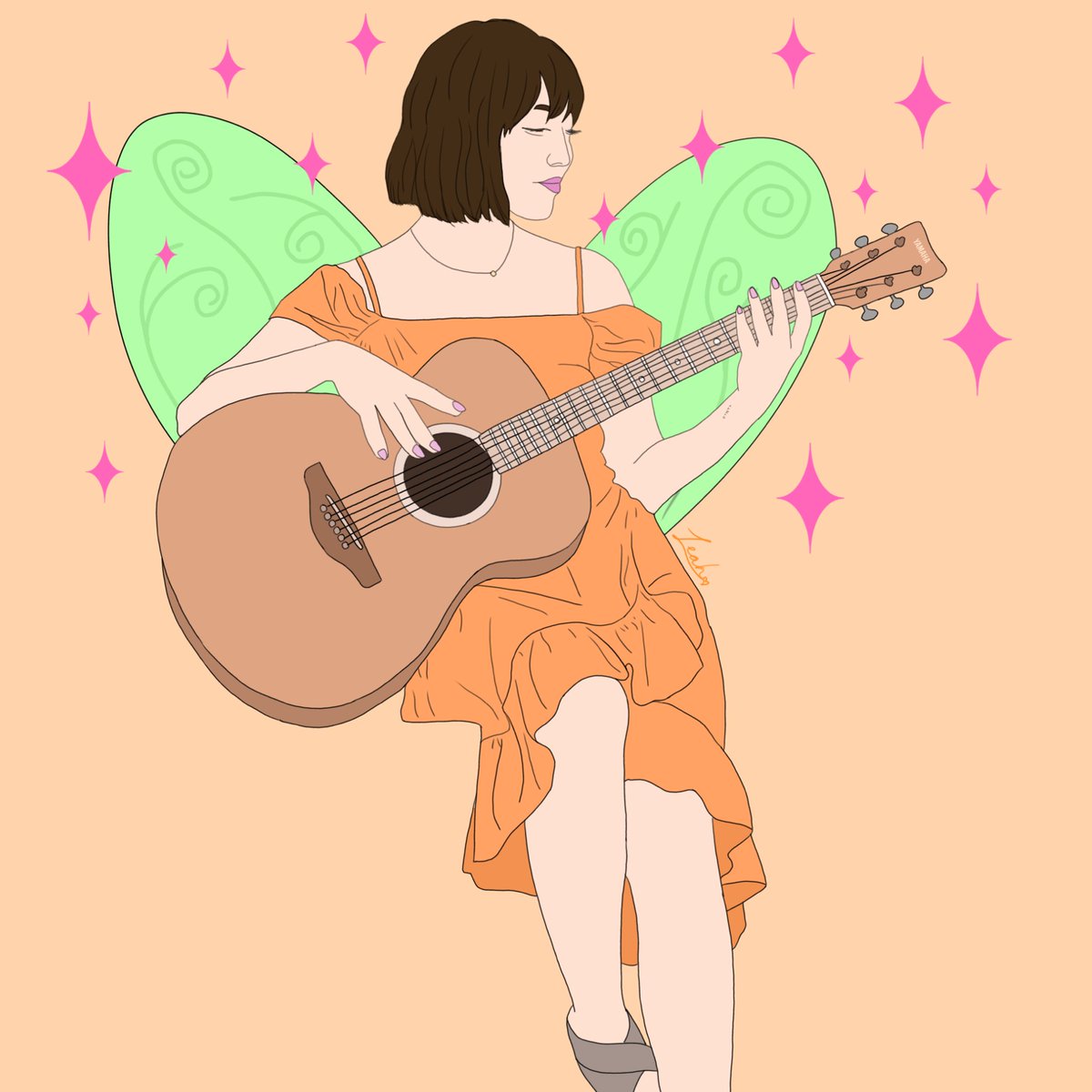 LeahEchelon's tweet photo. had an ~idea~ to draw @jinjoomusic as a fairy so here she is 🧚‍♀️ https://t.co/mKyvWkOkyn
