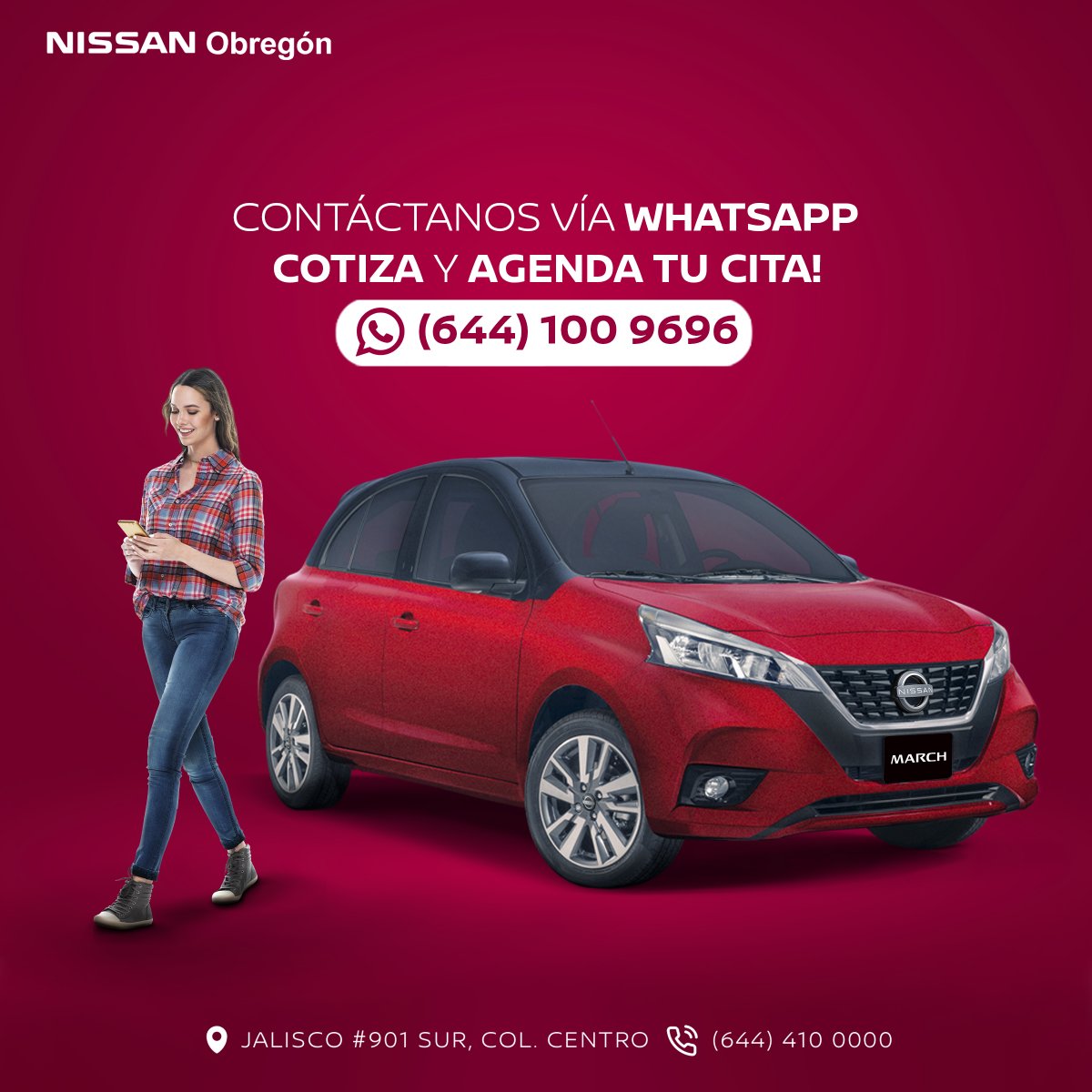 NissanObregon's tweet photo. Conoce nuestras promociones, cotiza tu Nissan o pide tu cita por whatsapp! 🚘 Haz clic para enviarnos mensaje 📲 https://t.co/Gx7zNxm3a8

📍 Calle Jalisco #901 Sur, col. Centro ☎️ (644) 410 0000
#Nissan2022 #Nissan2023 #NissanIntelligentMobility #NissanDays #OFERTANissan https://t.co/0DWS8RuCb7