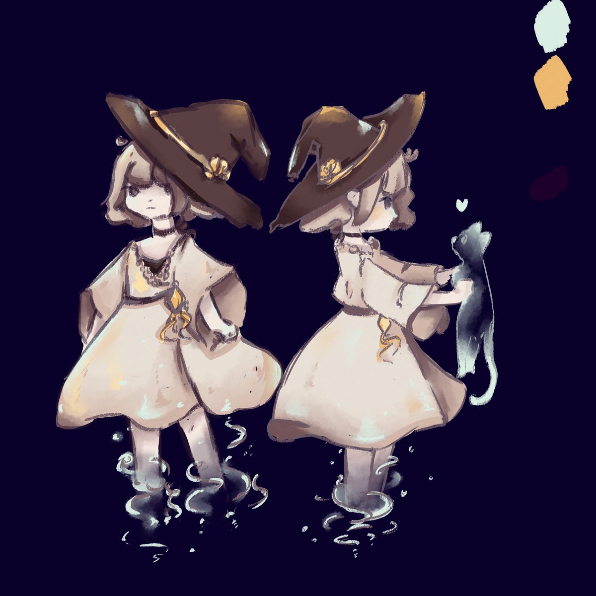 I am not up to anything... but she might be 👀🐈‍⬛#spookymonth #LD51 #LDJAM #characterdesign #caturday