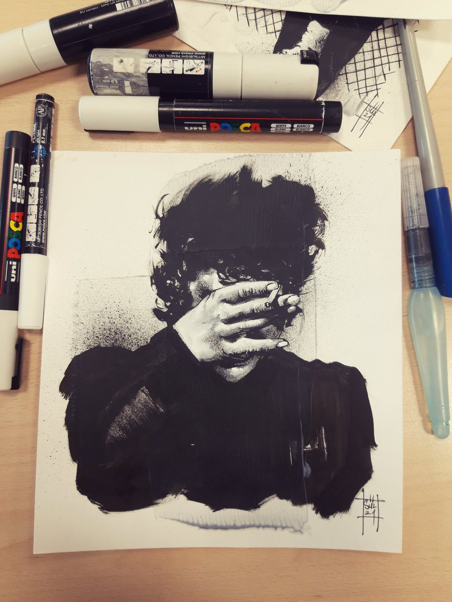 skunk_artworks's tweet photo. Commission 
Ink and acrylic on watercolor paper. 
#bobdylan #folk #nostalgia #portrait #blackandwhiteart #penandink #pilotparallelpen #brushpen #inkdrawing #traditionalart #smoking https://t.co/IEjrFfz64H