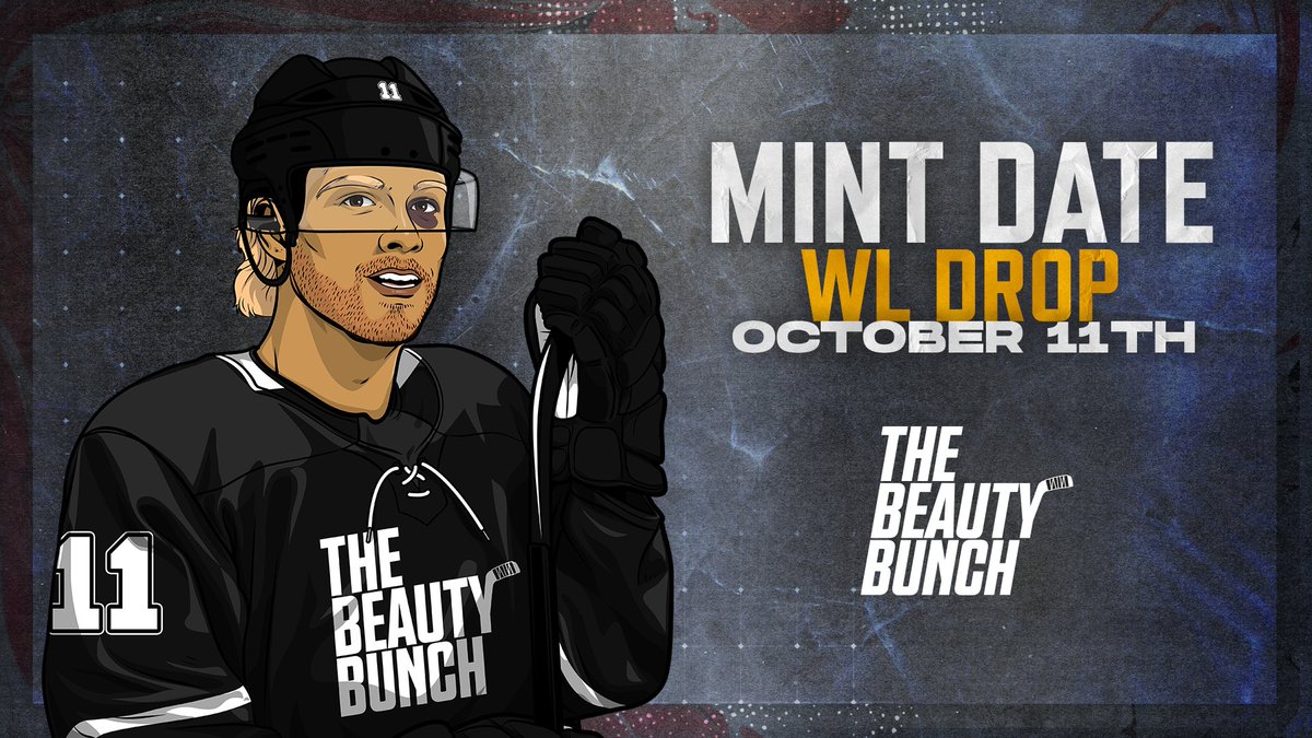 Beauties! Many things to announce today! We timed our launch with opening night of the NHL’s upcoming season! We're thrilled to confirm that the Whitelist drop will be held on October 11th, 7PM EST / 11PM UTC 🔥🏒
Read all the details in our Discord 👉🏼  discord.gg/thebeautybunch