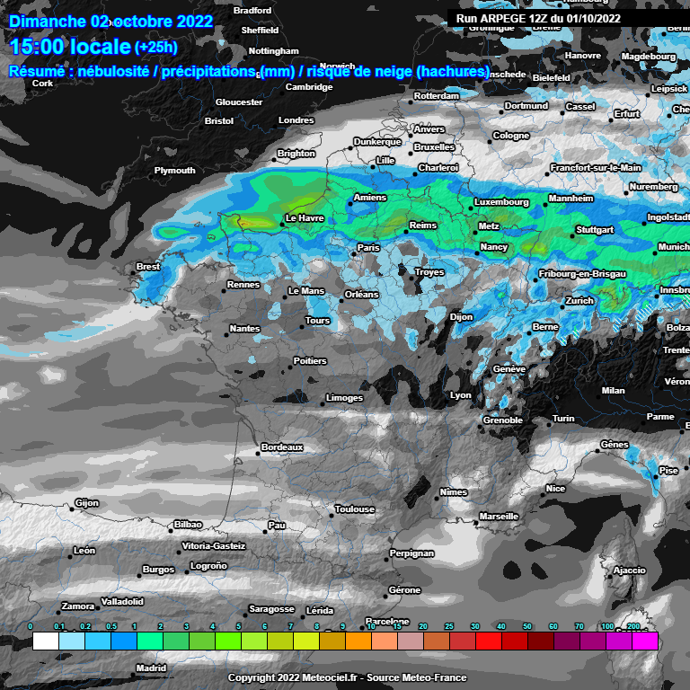 AnthoGrillon's tweet photo. ☔ Dernière perturbation attendue au nord du pays ce dimanche avant une période anticyclonique plus ou moins durable sans précipitation significative. Il faudra probablement attendre vers la mi-octobre pour espérer à nouveau de bonnes pluies... https://t.co/FxC5wG2P14