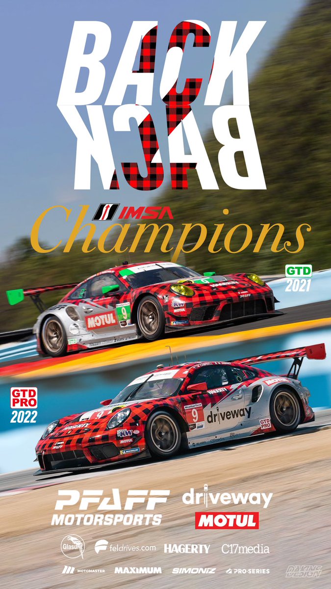 With the drop of the green flag at #PetitLeMans at @RoadAtlanta , the @pfaffmotorsport @DrivewayHQ #PlaidPorsche has claimed the 2022 @IMSA GTD Pro Championship!!