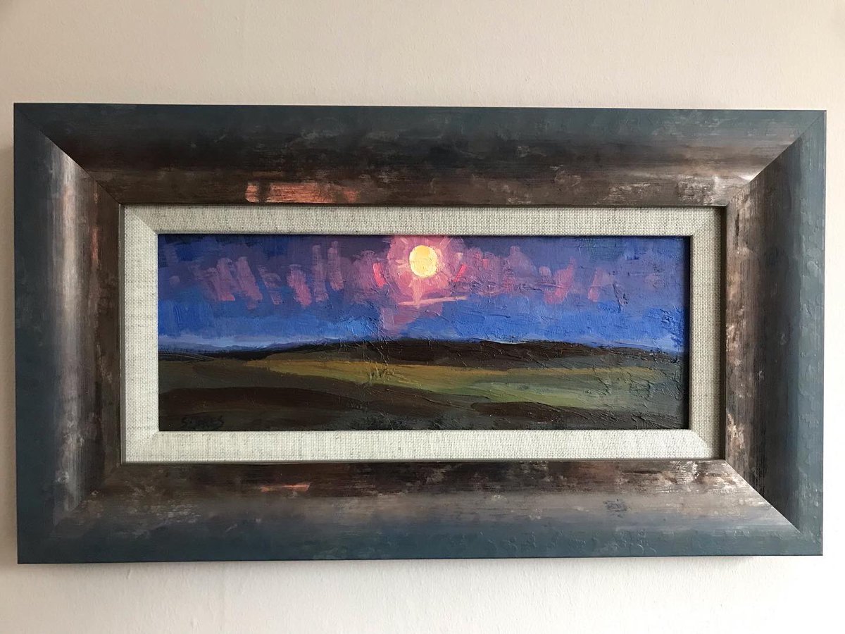 SJonesart's tweet photo. I’ve just received this piece back from the framers and added it to my website.
Sturgeon Moon Rising was painted on site working from the last full moon of the Summer.
#pleinair #pleinairpainting #Weardale #Crawleyside #sturgeonmoon #fullmoon #summerfullmoon #supermoon #nocturne https://t.co/3l8eCyYhTF